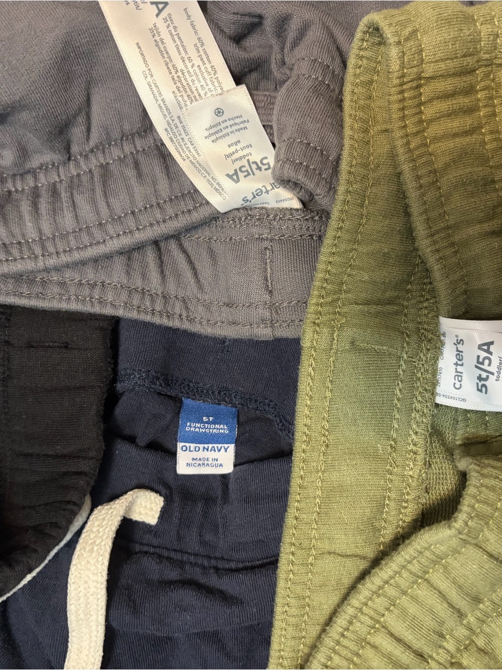 Carter's Cotton Pull-On Bottoms Pack - Navy, Black, Olive, Gray - Picture 6 of 6